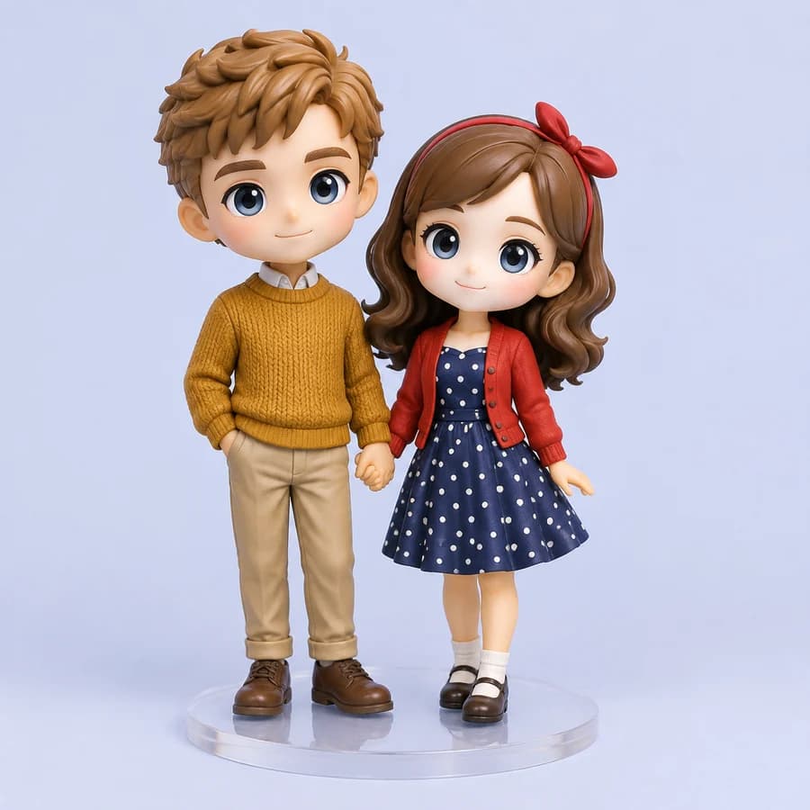 Figure of a couple holding hands